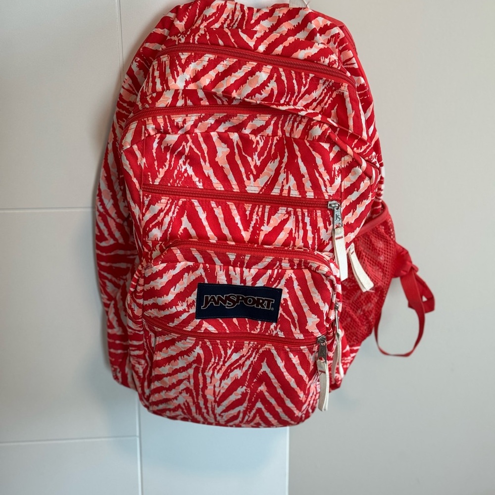Coral Zebra Pink JanSport Backpack